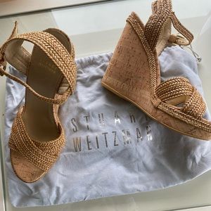 Stuart Weitzman cork wedge strap it sandals